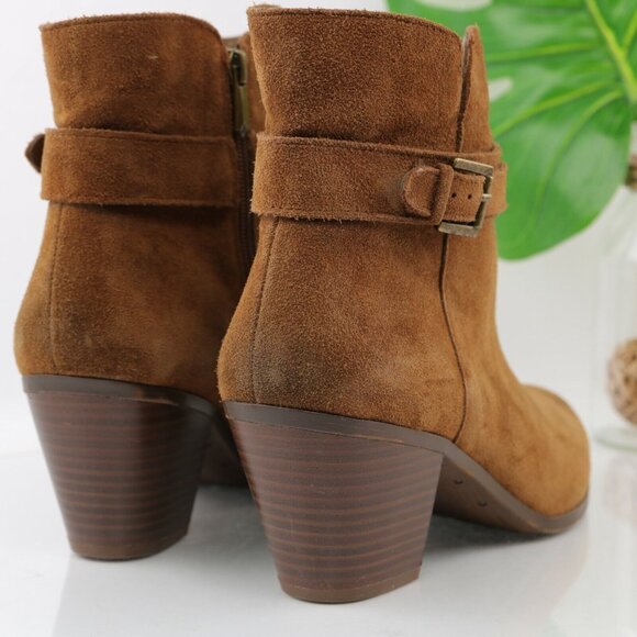 Sam Edelman Womens Lynne Boot Size 10 Camel Suede  Block Heel Ankle Strap Boho - Picture 5 of 12